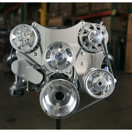 Chrome Front End Package A-Team Performance Serpentine Front Drive System Small Block Compatible with Chevy CHROME ()