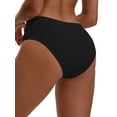 thumbnail image 2 of Unique Bargains Women's Cotton High Waist Bright Trim Briefs S Black, 2 of 6