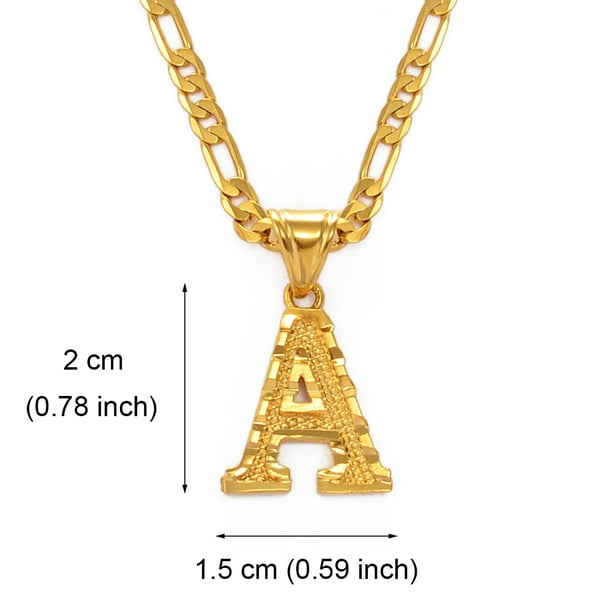 Anniyo A-Z Letters Pendant Necklaces for Women Men Girls English