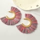 thumbnail image 1 of Pendientes de aro Perfecl Étnicos con Flecos y Borlas Bohemias Multicolor, 1 of 8