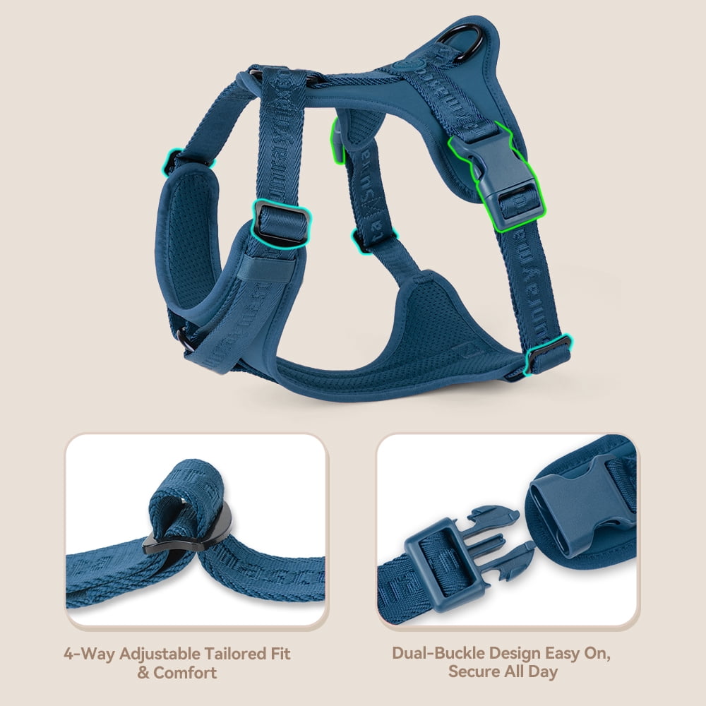 No Pull Dog Harness with Lycra, Three-Point Force Dispersion , Adjustable Breathable Mesh for Small Medium Large Dogs