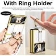 thumbnail image 2 of Samsung Galaxy Z Flip 4 Case with Strap Ring Holder, Luxury Leather with Electroplating Frame Cover Built-in Camera Lens Film Lanyard Protector Case for Z Flip 4 2022(Yellow), 2 of 14