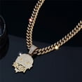 thumbnail image 3 of Men Women Hip Hop Masked Portraits&Letters SLMBA Pendant Necklace Crystal Cuban Chain HipHop Iced Out Bling Necklaces Fashion Charm Jewelry, 3 of 6