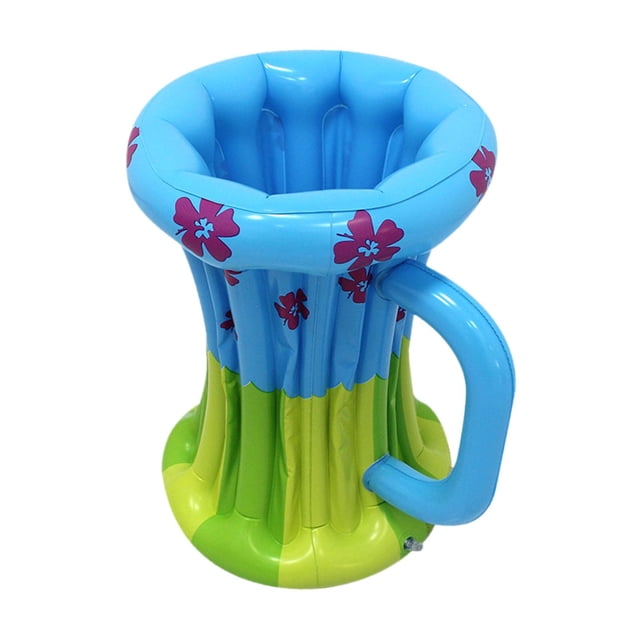 Enfriador inflable para jarras de cerveza, enfriador de bebidas de PVC para fiestas al aire libre Azul