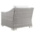 thumbnail image 6 of Side Chair Armchair, Rattan, Wicker, Light Grey Gray White, Modern Contemporary Urban Design, Outdoor Patio Balcony Cafe Bistro Garden Furniture Hotel Hospitality, 6 of 8