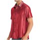 thumbnail image 4 of Camisa Elvqul Caballero Rojo Casuales Elástica sin Estampado Manga Corta Solapa Abotonada, 4 of 4