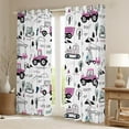 thumbnail image 2 of Castle Fairy Hotpink Tractor Girl Curtains Pack of 2 (42x84 Each),Kawaii Truck Curtains Blackout,Construction Vehicles Bedroom Curtains,Luxury Bedroom Decor, 2 of 6