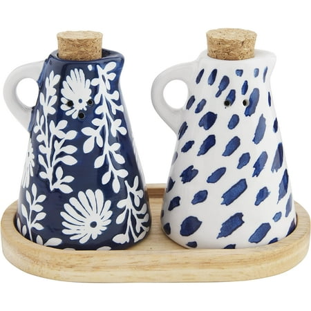

Indigo Salt And Set Indigo Decanter 3 X 2 1/4 Dia | Tray 3 X 6 Blue