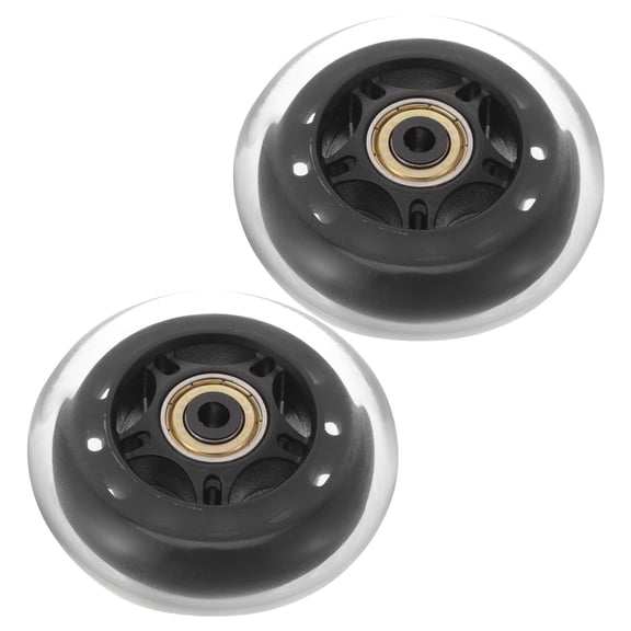 HOMEMAXS  2 Pcs Silent Wheel Skate Wheels Roller Skates Casters Black