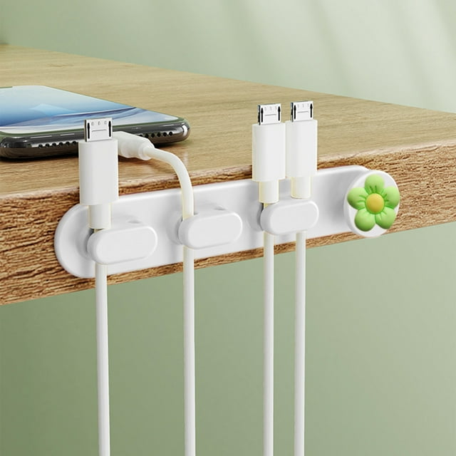 COM1950s Organizers and Storage, Desk Storage Organizer, Punch Free Cable Clamp Desktop Cable Organizer Data Cable Holders Storage Bundle Hub Buckle Rubber Wires Clamp, Wire Holders for Desk