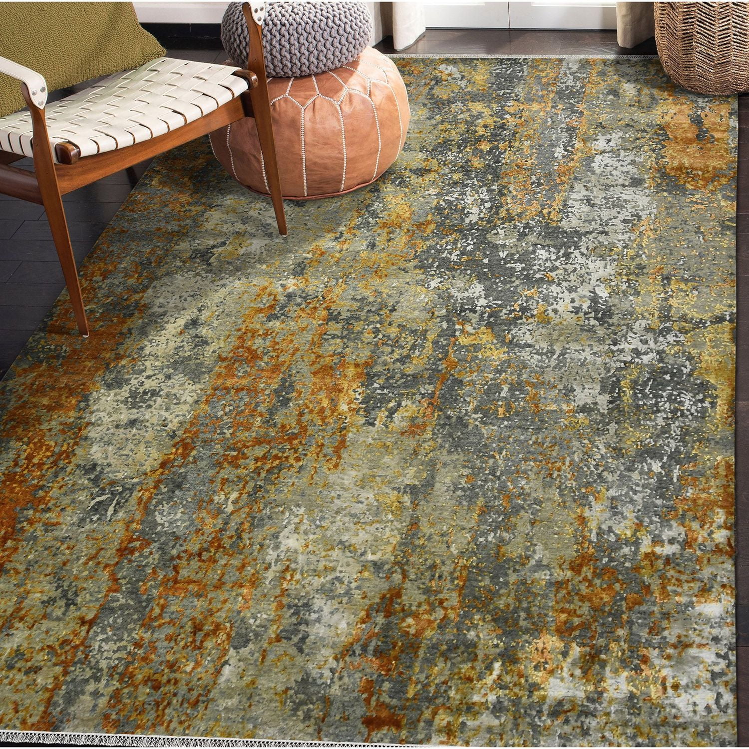 Amer Rug MYS140203 Mystique Orange Hand-Knotted Accent Rug - 2 x 3 ft.