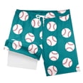 thumbnail image 3 of Kiijoy Boys' Swim Trunks Baseball Print Swimming Shorts with Compression Liner, Sizes 2-14, 3 of 3