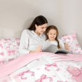 thumbnail image 5 of Feelyou Bowknot Child Full Size Comforter Sets, Pink Square Buffalo Bedding Sets, 3pcs, 5 of 8
