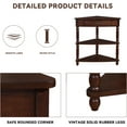 thumbnail image 3 of 33.86" Corner Table, Wood 3 Tier Triangle Side Table Corner Shelf Stand with Solid Wood Legs 1 Drawer & 2 Storage Shelves for Living Room Small Space (Light Espresso), 3 of 6