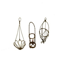 G & F Miniature Wire Fairy Garden Accessories, Metal, 2-Inch Height, 3-Piece Set