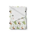 thumbnail image 2 of Crocodile Soft Flannel Fleece Throw Blanket, Crocodile and Flamingo Drawing with Polka Dots Bow Tie Butterflies, Cozy Plush for Indoor and Outdoor Use, 50" x 60", Pistachio Green Blush, by Ambesonne, 2 of 5