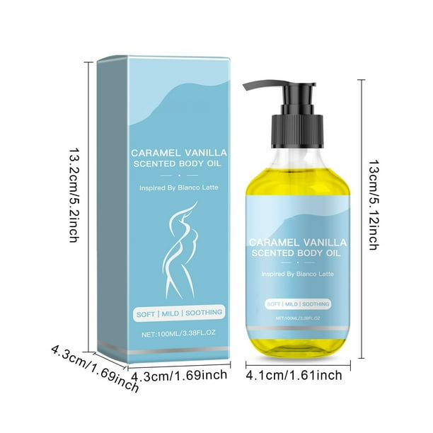 Aceite esencial de caramelo y vainilla, aceite corporal que hidrata y nutre, dulce olor corporal, aceites corporales de caramelo y vainilla