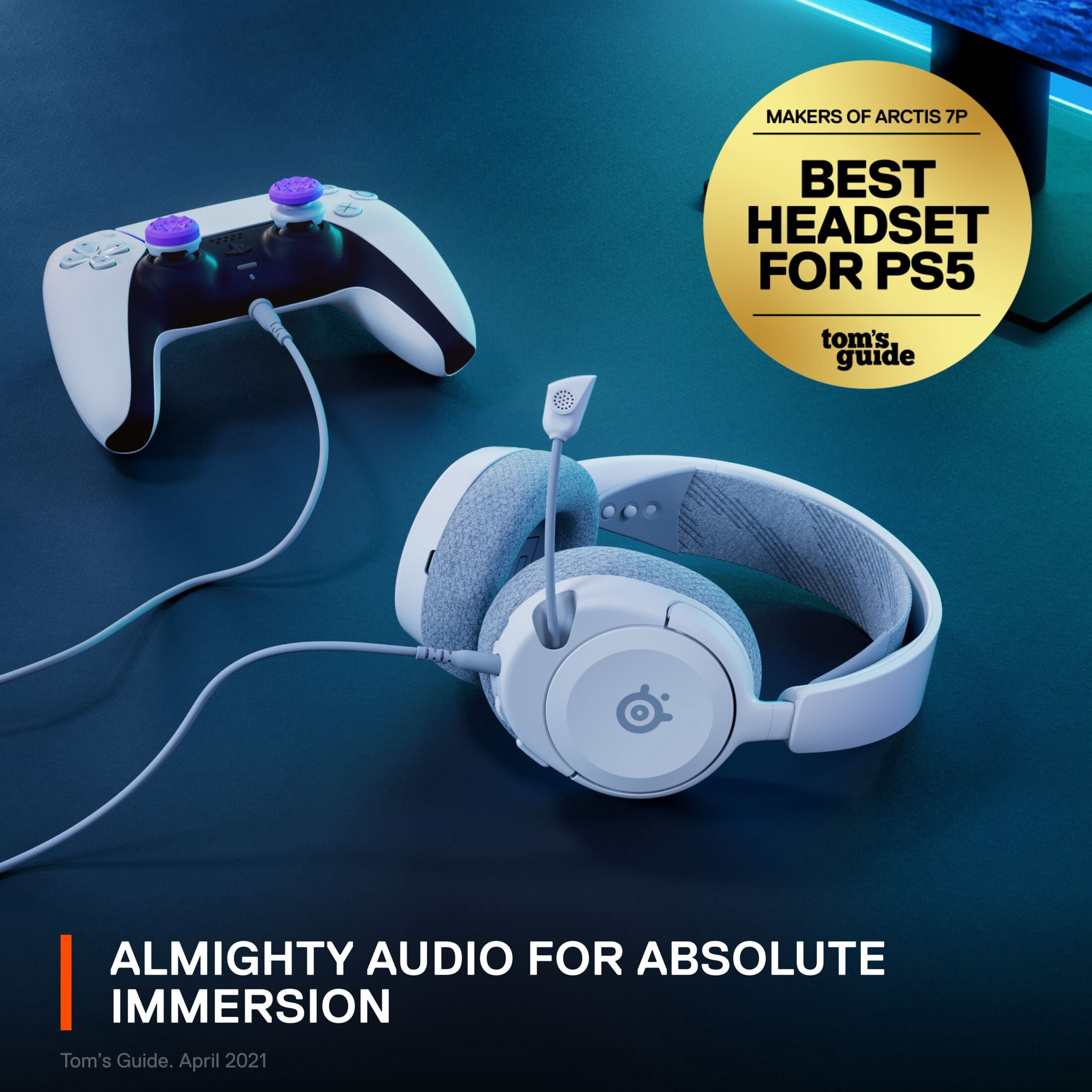 SteelSeries Arctis Nova 1P Wired Gaming Headset for Playstation 5 (PS5) and Playstation 4 (PS4) - White