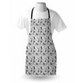 thumbnail image 4 of Floral Apron, Monochrome Illustration of Bamboo Leaves Drawn by Hand, Unisex Kitchen Bib with Adjustable Neck for Cooking Gardening, Adult Size, Pale Grey White, by Ambesonne, 4 of 4
