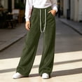 thumbnail image 2 of Lmueinov Womens Sweatpants Drawstring Elastic High Waist Double Sided Fleece Pants Wide Leg Sweatpants with Pockets for Jogger Coffee, 2 of 8