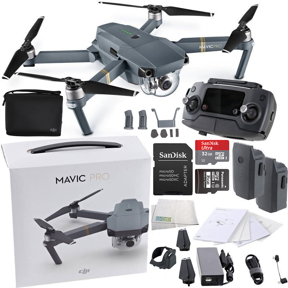 DJI Mavic Pro Collapsible Quadcopter Drone Essentials Bundle