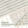 thumbnail image 3 of AmazerBath Boho Shower Curtains for Bathroom, Farmhouse Shower Curtain with Tassels, Faux Linen Shower Curtain Beige, Striped Shower Curtain with Hooks, Green, 72x72 Inches, 3 of 9