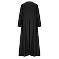 thumbnail image 6 of Dreluolixuan Plus Size Party Dresses Linen Blend 3/4 Sleeve Loose Maxi Flowy with Pocket Breathable Dress A Line Casual Loungwear, 6 of 9