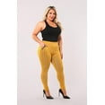 thumbnail image 2 of Plus Size Treggings With Zipper Pocket Trim - Mustard  Black Plaid, 2 of 11