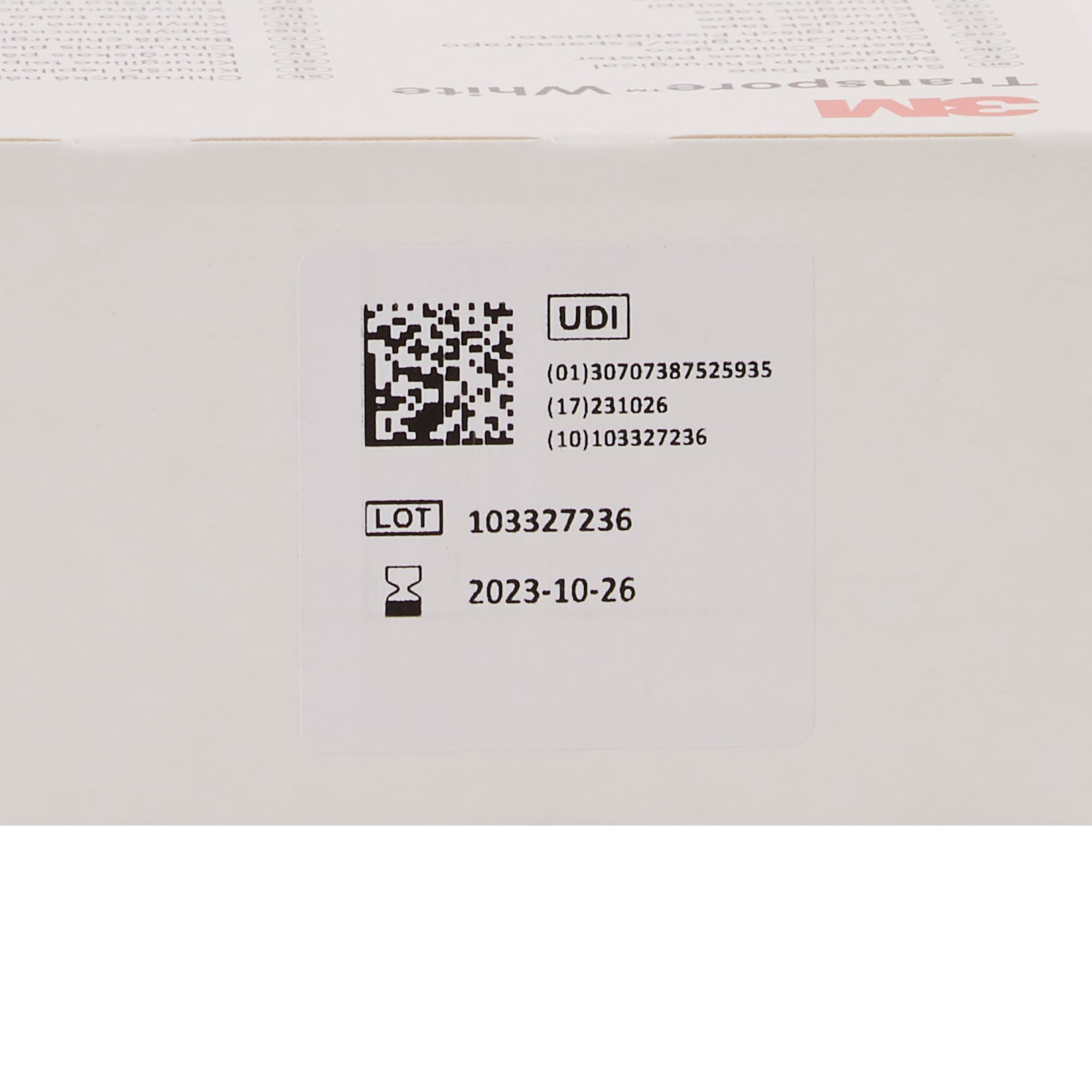3M Transpore Surgical Tape, Non-Sterile, White, 2 in x 10 yds, 6 Rolls, 1 Pack
