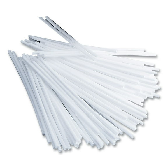 Office Snax® Plastic Stir Sticks, 5", White, 1,000/box STR5