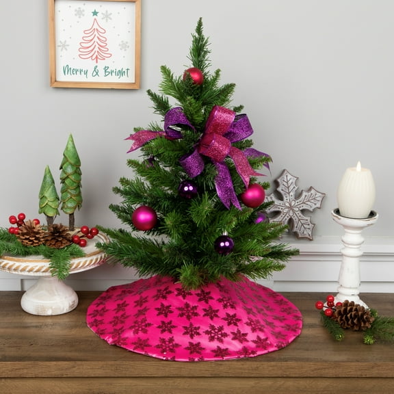 Northlight Sequin Snowflake Mini Christmas Tree Skirt - Pink - 20"
