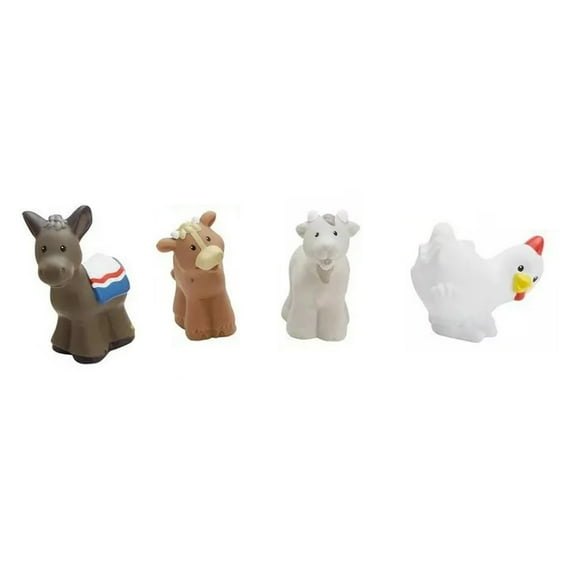 Replacement Parts for Little People Christmas Nativity Playset - Replacement Donkey, Cow, Goat and Chicken ~ Works with FPT07, DPX53, J2404 and Many Other Sets