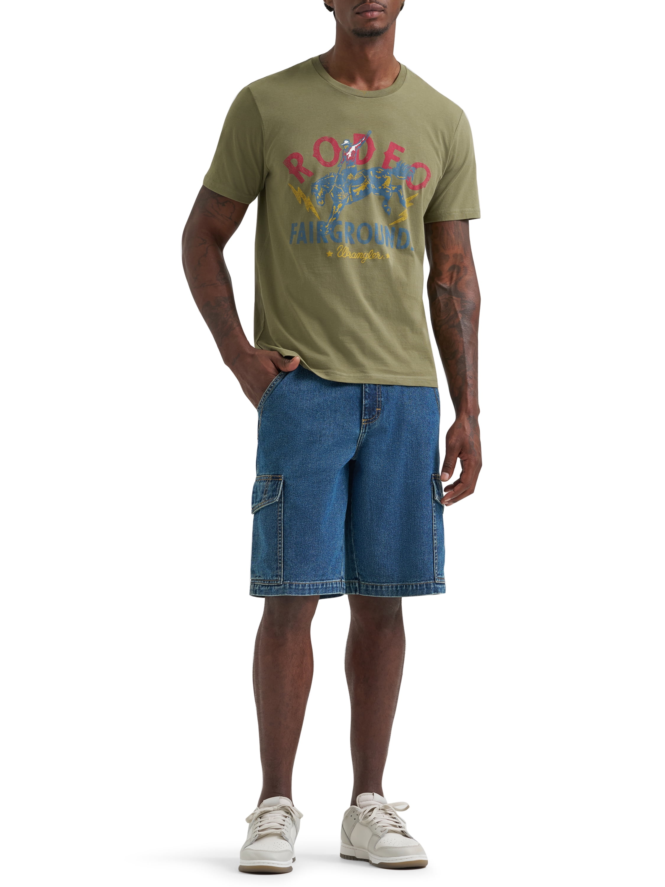 Wrangler® Men's Utility Streetwear Six Pocket Denim Cargo Short