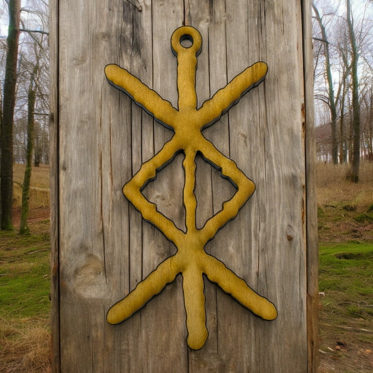 Viking Protection Rune Ornament - Raw Wood Viking Protection Rune Ornament - Raw Wood