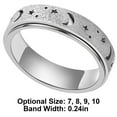 thumbnail image 7 of PULLIMORE Titanium Steel Spinner Ring, Moon Star Anxiety Fidget Band Men Women, 7 of 7