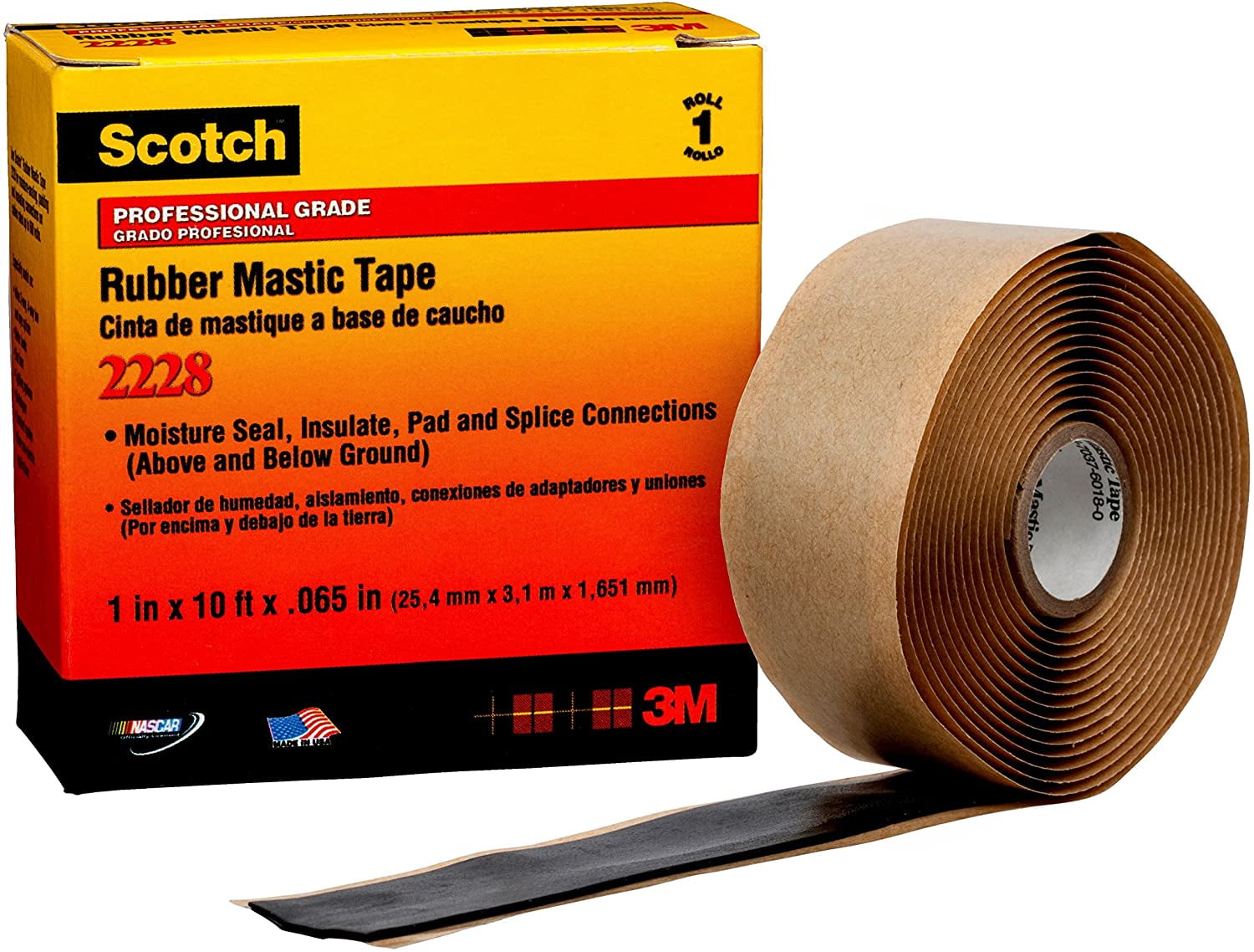 1 in x 10 ft x 0.65 in 3M 2228 Scotch Moisture Sealing Electrical Tape 