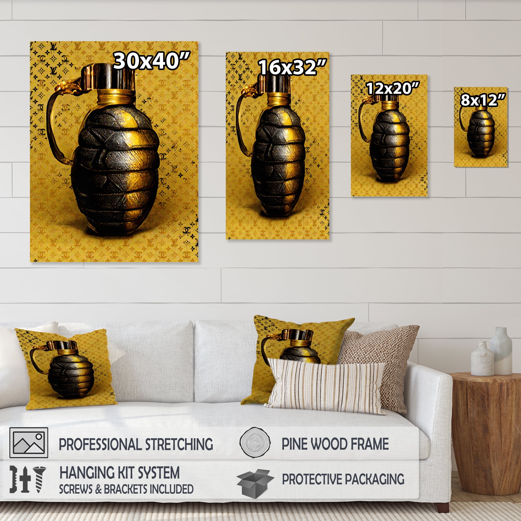Designart Luxury Brand Grenade II Canvas Wall Art