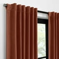 thumbnail image 3 of Eclipse Luxury Cotton Velvet 100% Blackout Rod Pocket Back Tab 96" x 50" Curtain Window Panel in Copper, 3 of 7