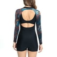 thumbnail image 5 of Stamzod Modest Bathing Suit for Women Crewneck Long Sleeve Rash Guard Swim Suit Summer One Piece Swimsuit Women Swimwear Black-3 XL, 5 of 7