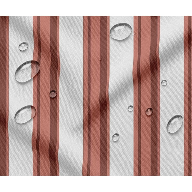 Tissu Taffetas Imperméable d'Extérieur par 5 Yard - Soimoi Imprimé à Rayures Rose / Résistant aux UV / Idéal pour Housses de Coussins, Imperméables, Rideaux de Douche et Plus / Largeur 56 Pouces