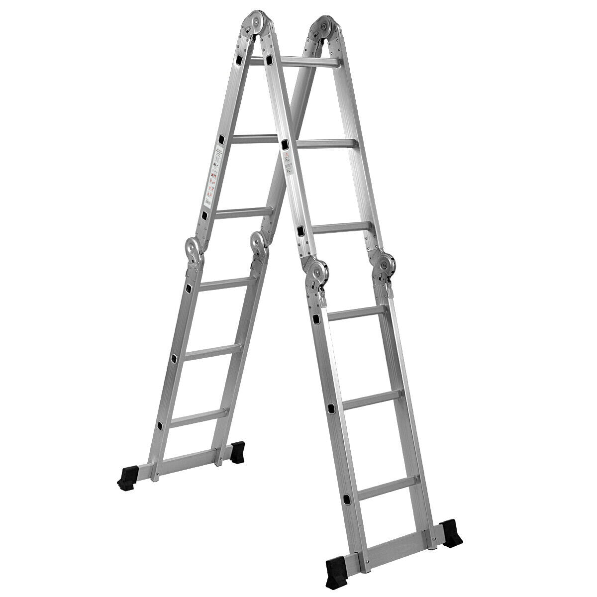 12.5FT Multi Purpose Extension Folding Multi Function Aluminum Ladder Step Tool 