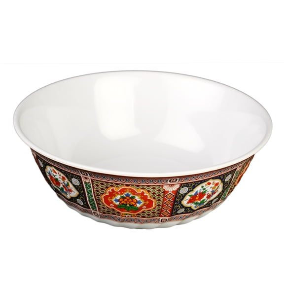 Excellante Peacock Melamine Dinnerware Collection 48 Oz, 8" Swirl Bowl, Comes in Dozen
