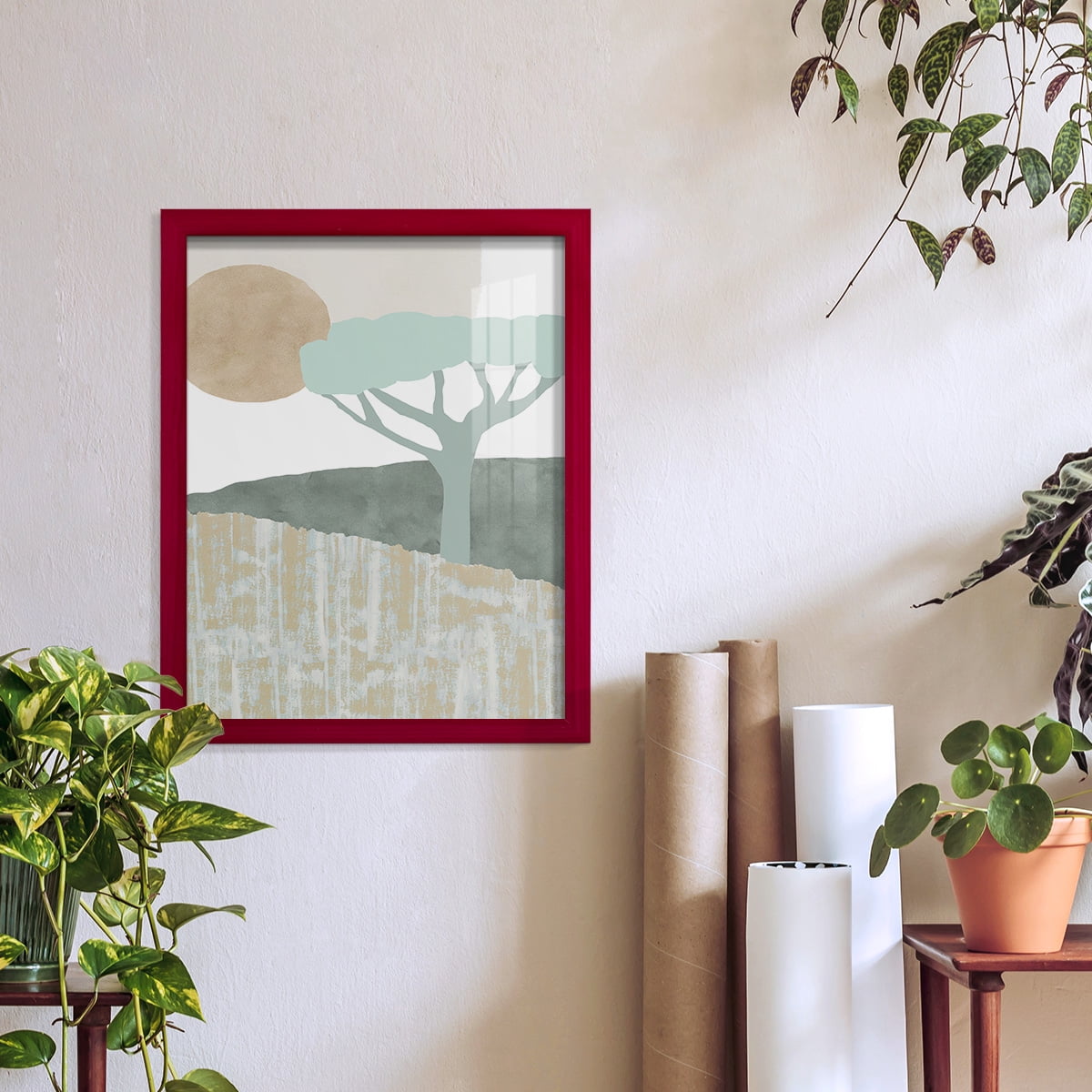 Ennerdale I - Framed Print w/glass - Cherry Red