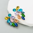 thumbnail image 1 of stanreset 1 Pair Colorful Rhinestone Earrings Exaggerated Ear Studs Drop American Style Earring Jewelry for Wedding Dating White, 1 of 6