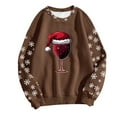 thumbnail image 4 of EHQJNJ Chandail en Molleton Graphique Café Noël pour Femmes Col Rond Pull Col Rond Chandail en Molleton Imprimé Festif Tunique Décontractée Chandail en Molleton de Noël pour Femmes, 4 of 4