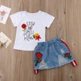 thumbnail image 2 of Diconna 2PCS Toddler Girls Summer Clothes T-Shirt + Ripped Skirt Outfits Set, 2 of 6