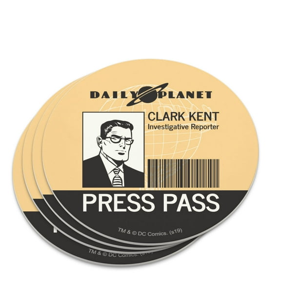 Superman Clark Kent Press Pass Novelty Coaster Set