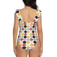 thumbnail image 6 of Yiaed Polka Dot Print Women's Ruffled One Piece Swimsuit V Neck Swimwear Slimming Monokini for Woman-XX-Large, 6 of 8