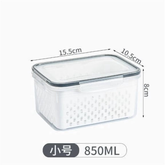 AOMXGD Storage Boxes - Set Of 3 Plastic Produce Storage Containers With Lids Colander, Stackable Food Storage Bins For Vegetable Fruit Berry Lettuce