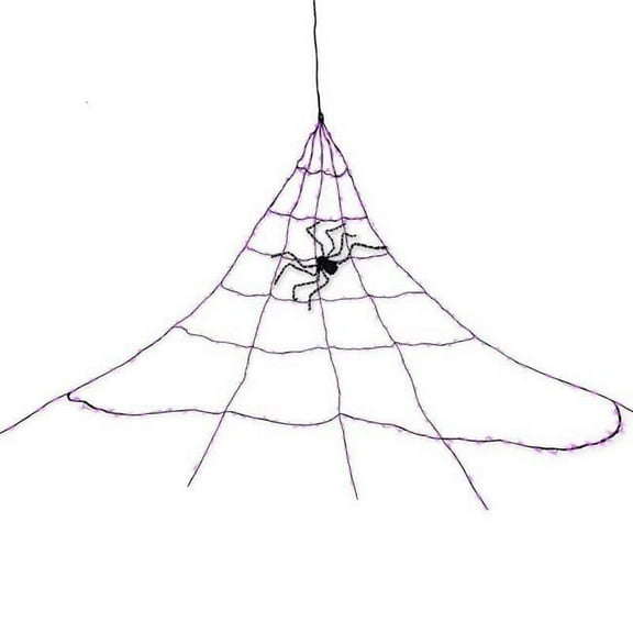 Celebrations 9096246 16 ft. LED Prelit Web Hanging Decor, Orange & Purple - 496 Count